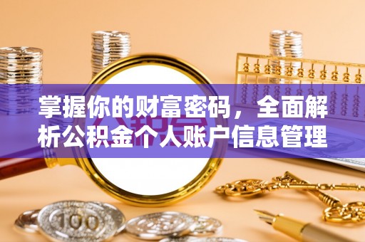 晋城掌握你的财富密码，全面解析公积金个人账户信息管理与优化